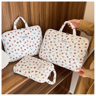 [Hot Sale Laptop Bag] Korea Cute Bear Pattern ipa Tablet Bag Fleece Lining Bag New Style Portable La