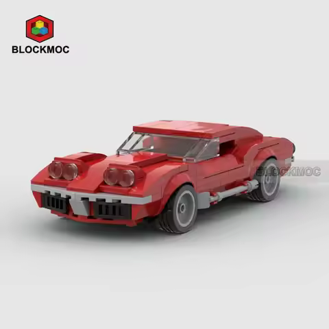 MOC Bricks Corvette C3 Block Stingray Coupe Racing Sports Car Vehicle Speed Racer Building Blocks Te