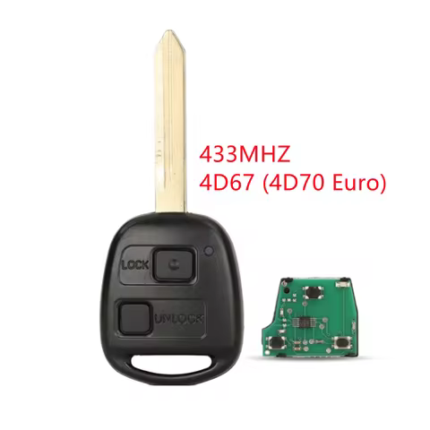 433MHz 4D67 (4D70 Euro) Chip 89071-0D030 2 Button Remote Key Fob for Toyota Yaris Avensis 2003 - 201