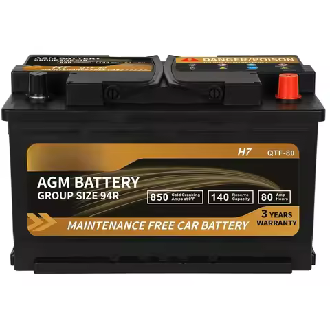 Platinum AGM Battery BCI Group 94R - 12v 80ah H7 Size 94R Automotive Battery, 140RC, 850CCA, Customi