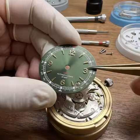 28.5mm Green Lume Case Mod Parts Sterile Arabic Pilot Alpinist Dial For Seiko Prospex Land NH35/36/4