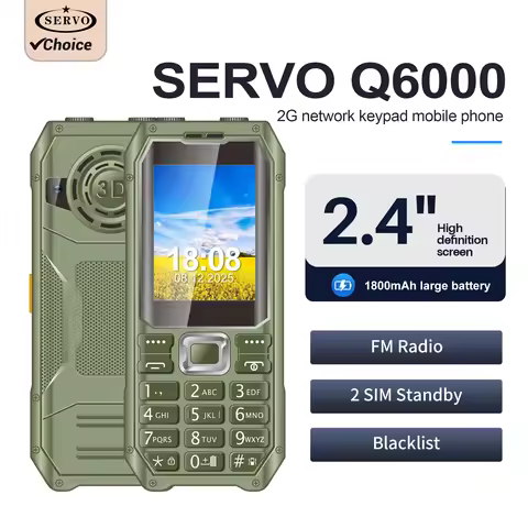 SERVO Q6000 2G Senior Feature Phone 2.4"Display Dual SIM Dual Standby Speed Dial 1800mAh Blacklist F