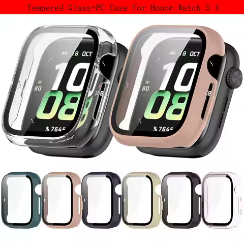 Hard PC Case Glass for Honor Watch 5 Watch4 Smartwatch Cover Screen Protector for honor Watch5 Bumpe