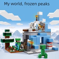 Minecraft Suitable for Lego Building Blocks Minecraft Frozen Peak 21243 Goat Cave Assembly Toy Child