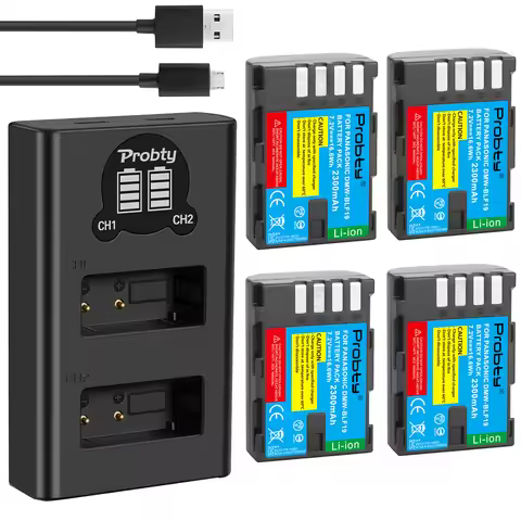 High quality 2300mAh DMW-BLF19 DMW BLF19 BLF19E DMW-BLF19e battery + LED dual USB charger for Panaso