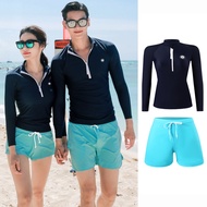 two piece set swimming suit woman man Couple swimsuit woman men Beachwear swimwear women long sleeve