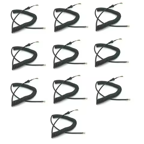 New 10PCS Replace Speaker PTT Mic 6Pin Plug Cord Cable for Yaesu MH-48A6J FT-2800 FT-100D FT-7800 FT
