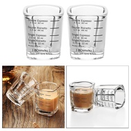 【Biho】Espresso Shot Glasses Measuring Cup Liquid Heavy Glass for Baristas 2oz