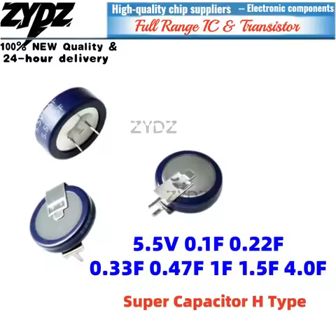 2Pcs New Original H Type 5.5V 0.1F 0.22F 0.33F 0.47F 1F 1.5F 4.0F New type button-type Faraday capac
