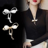 Simple Big Bow Brooch Women's Neckline Anti-glare Button Pin Cardigan Pin Big Clothes Accessories Si