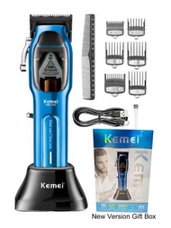 Kemei品牌專業理髮器附充電座,2500mah強勁動力,適用於男性家用/理髮店,usb充電電動理髮器,9000rpm理髮器,10w強大動力,適用於父親生日禮物