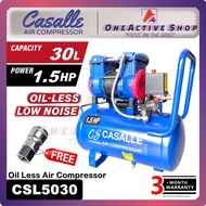 MOSTAZ & CASALLE 1HP 30L Oil Less Air Compressor MSAC30-OL & CSL5030