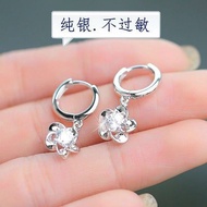 Free Shipping Earrings 老凰银9999纯银耳钉女老风凰季9999纯银耳钉新款S990纯银耳环女防 Subang Anting-anting