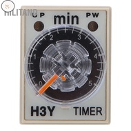 WF  Garosa Time Relay H3Y-2 Adjustable 0-5 Minutes 8 Pins Brass Galvanized Transparent Dial  for Ele