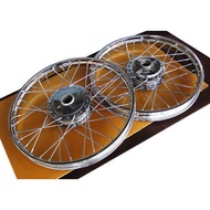 RIM SET CHROME hub polish complete SET HONDA C70 gbo fame f90 honda bulat petak 1.40x17 RIM KROM buy
