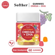 Softher OMEGA+DHA Gummies for Kids Gummies Improve Heart and Brain Healthy Vegan Supplement Boost Me