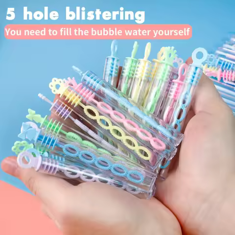 22pcs Multi Hole Colorful Bubble Sticks for Parties Plastic No Liquid Outdoor Activities Celebration