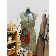 Floral Midi Dress - Sage Green