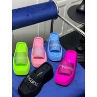 Kasut perempuan MCQQJZ blue color 9cm heels luxury sandal sneakers women shoes