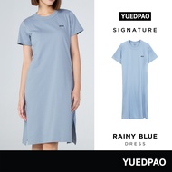 Yuedpao Signature Dress Summer ผ้าหนาทรงสวย ยับยากรีดง่าย เสื้อยืดเปล่า ชุดเดรส สี Rainy Blue