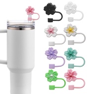 8-10mm Begonia Flower Straw Cap Anti-dust Cover Stanley Flower Straw Sleeve Silicone Begonia Flower 