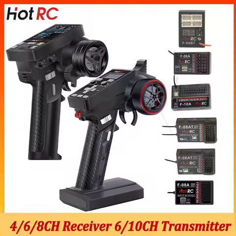 HotRC F-04BT F-06AT F-08AT F-06A F-08A 4/6/8CH Gyro Receiver Voltage Return CT-6A CT10B Transmitter 
