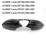 1คู่สำหรับ BMW 1 3ชุด E87 E82 E81 E90 E91 E92 E93มุมมองด้านหลังกรอบมองข้างตัดขอบคาร์บอนไฟเบอร์สไตล์รถผ้าคลุมกระจกมองหลัง