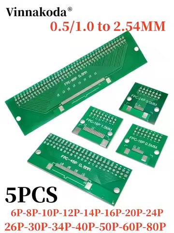 5PCS FFC/FPC Conversion Board 0.5/1.0MM to 2.54 Straight into the 6/8/10/12/14/16/20/24/26/30/34/40/
