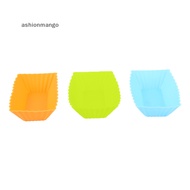 【AMSG】 Silicone Reusable Cake Mold Jelly Baking Mould Cupcake Maker Kitchen Pastry Tool Hot