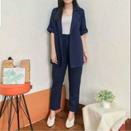 set Blazer+daleman kaosPutih
