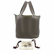 ［2606］愛馬仕 Hermès PICOTIN 18 錫氣灰菜籃子 手提包 TC皮  銀扣