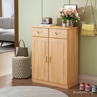 Storage Storage Combination Solid Wood Shoe Rack Door Storage Household Foyer Three-Door Multifuncti