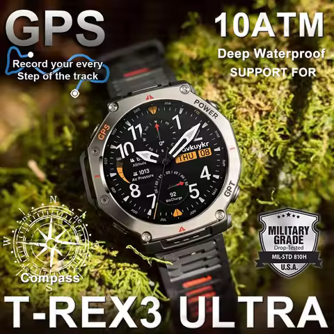 Military Genuine T-Rex 3 Ultra GPS Smart Watch Compass Altimeter Barometric 10ATM IP69K Waterproof A