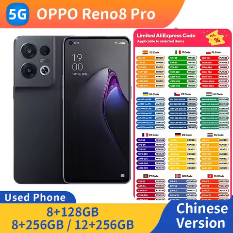 OPPO Reno 8 Pro 5G 6.62 inch 2400x1080px RAM 8GB/12GB ROM 128GB/256GB 50MP 4500mAh Used Phone
