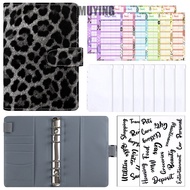 A6 Size Leopard Print PU Binder For Better Planning And Storage With Zip Envelopes For Budget Organi