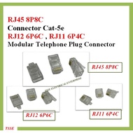 RJ45 Connector Cat-5E / RJ12 6p6c , RJ11 6p4c Modular Telephone Plug Connector