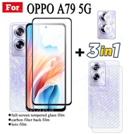 3 IN 1 OPPO A79 5G ฟิล์มกันรอยแบบเต็มกระจกเทมเปอร์สำหรับ OPPO A98 5G A78 A58 A38 A18กระจกเลนส์กล้องถ