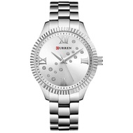 Curren นาฬิกาข้อมือผู้หญิง ประดับเพชรสวยหรู  สายสแตนเลส Luxury รุ่น C9009 NEW พร้องกล่องนาฬิกา CURRE