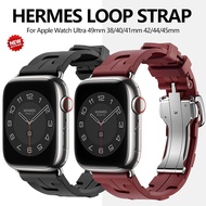 Hermes Strap For iwatch ultra band 44mm 45mm 49mm 40mm 41mm 42mm 38mm Kilim Single Tour Silicone Bra