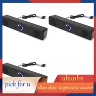 3X PC Soundbar Wired Speaker USB Powered Soundbar for TV Pc Laptop Gaming Home Theater Audio System