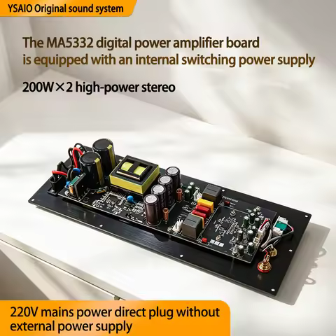 Ysaio Ma5332Ms Pure Power Amplifier High-Power Digital Amplifier Board Hifi Audiophile-Grade Dual-Ch