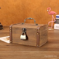 Adults Use Throwing Solid Coins Children's Box Boy Code Lock Money-saving Savings Wooden Bank Piggy-