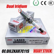 ปลั๊กหัวเทียนอิริเดียมคู่90137 DILZKAR7C11S 4ชิ้นสำหรับฮอนด้า2015-2018ใส่ได้พอดีกับ DILZKAR7C11S DIL