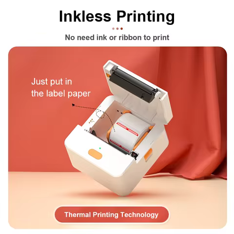DETONGER Jewelry Label +Mini Portable Thermal Label Printer P1 Wireless Inkless Logo Sticker Label P