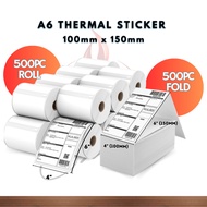 A6 Thermal Sticker Roll 500pcs A6 High Quality Airway Bill Sticker Roll Consignment Sticker Postage 热敏贴纸
