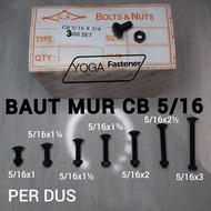 1 Box of CB Bolts and Nuts 5/16 bolts and nuts for 12 truck bed bolts, fence bolts, umbrella bolts, 