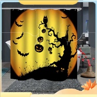 Horror Themed Halloween Bathroom Curtain Lifesaving Skull Shower Curtain Bathroom Partition Waterproof Polyester Shower Curtain