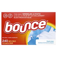 Bounce Dryer Sheets Laundry Fabric Softener, Fresh Linen Scent, 240 CountOriginal USA