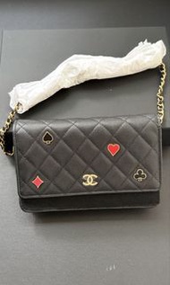 Chanel seasonal 款黑色牛皮Woc