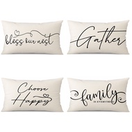 <COD>Black Cuahion cover 50 x 70. 40 x 60. 30 x 50. cotton Linen Family pillow cover Room decor sofa